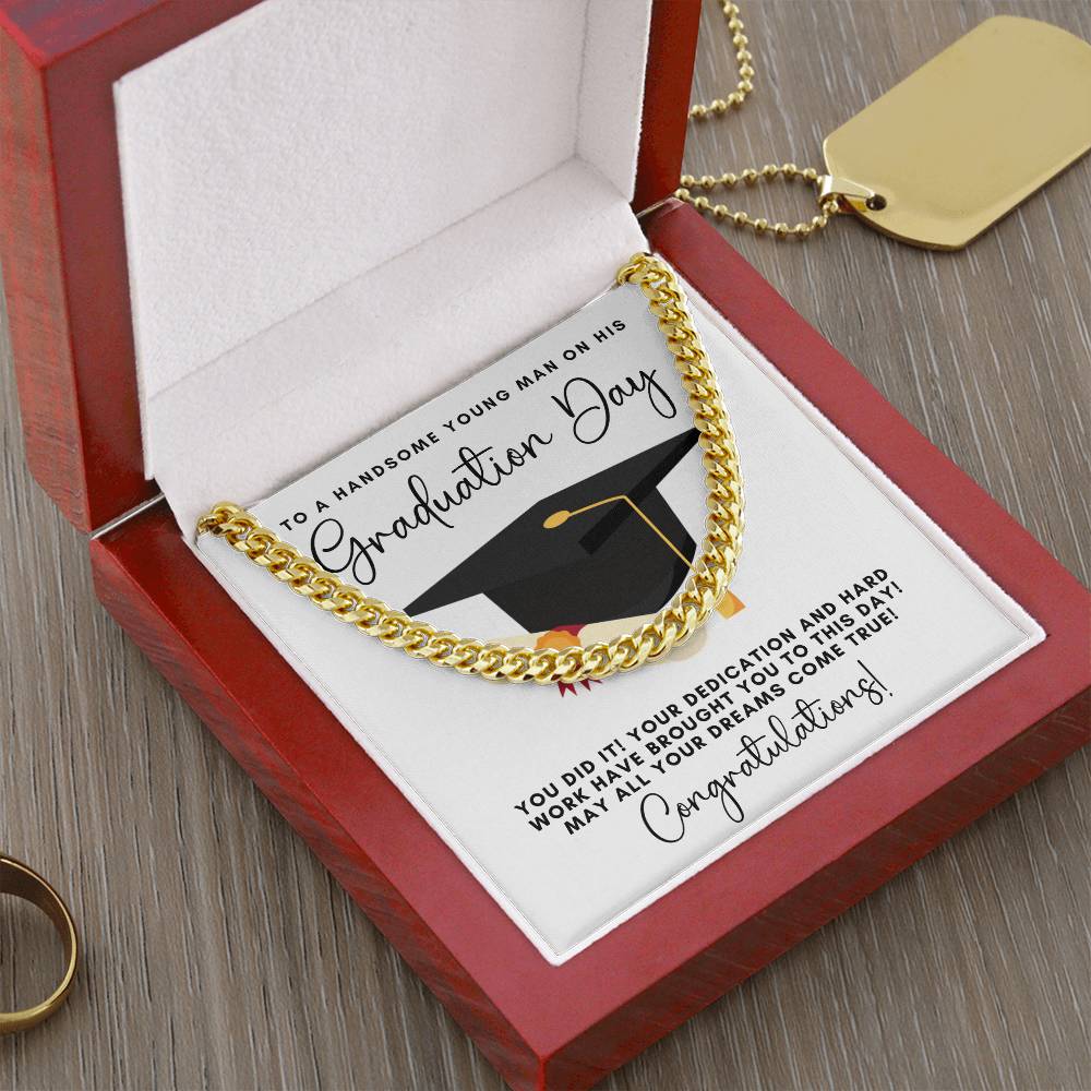 Graduation Gift Necklace  Graduation Gift For Him  College Graduation  High School  Senior Graduation  Class Of 2022 Cuban Link Chain