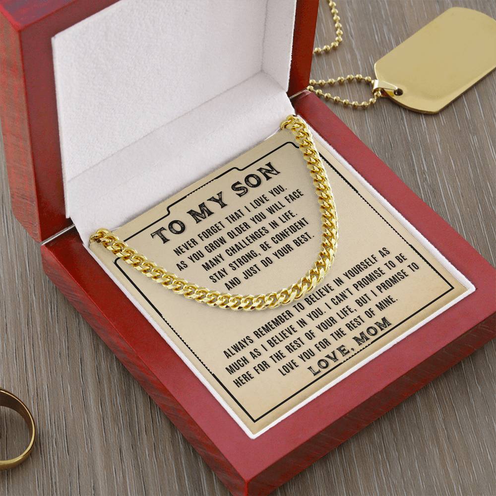 My Son - Never Forget That - Cuban Link Chain Necklace