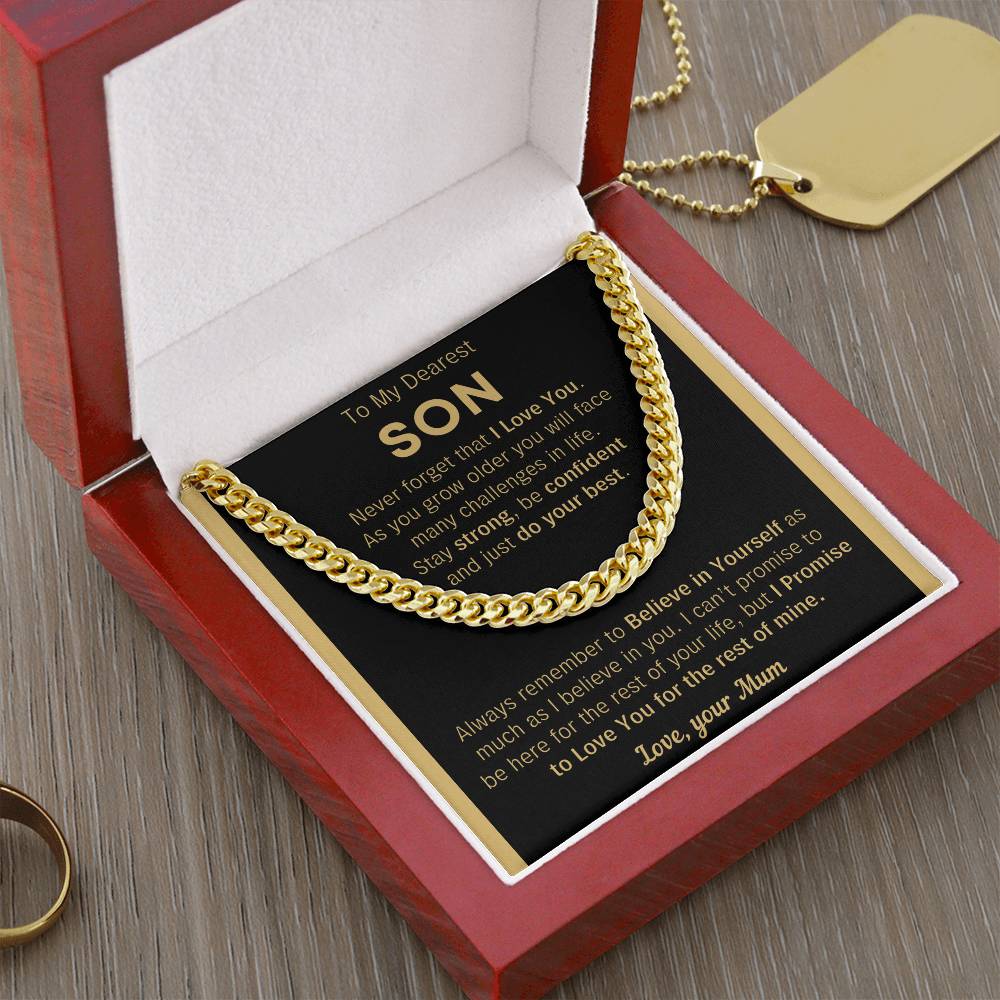To My Son Just Do Your Best - Cuban Link Chain - Meu