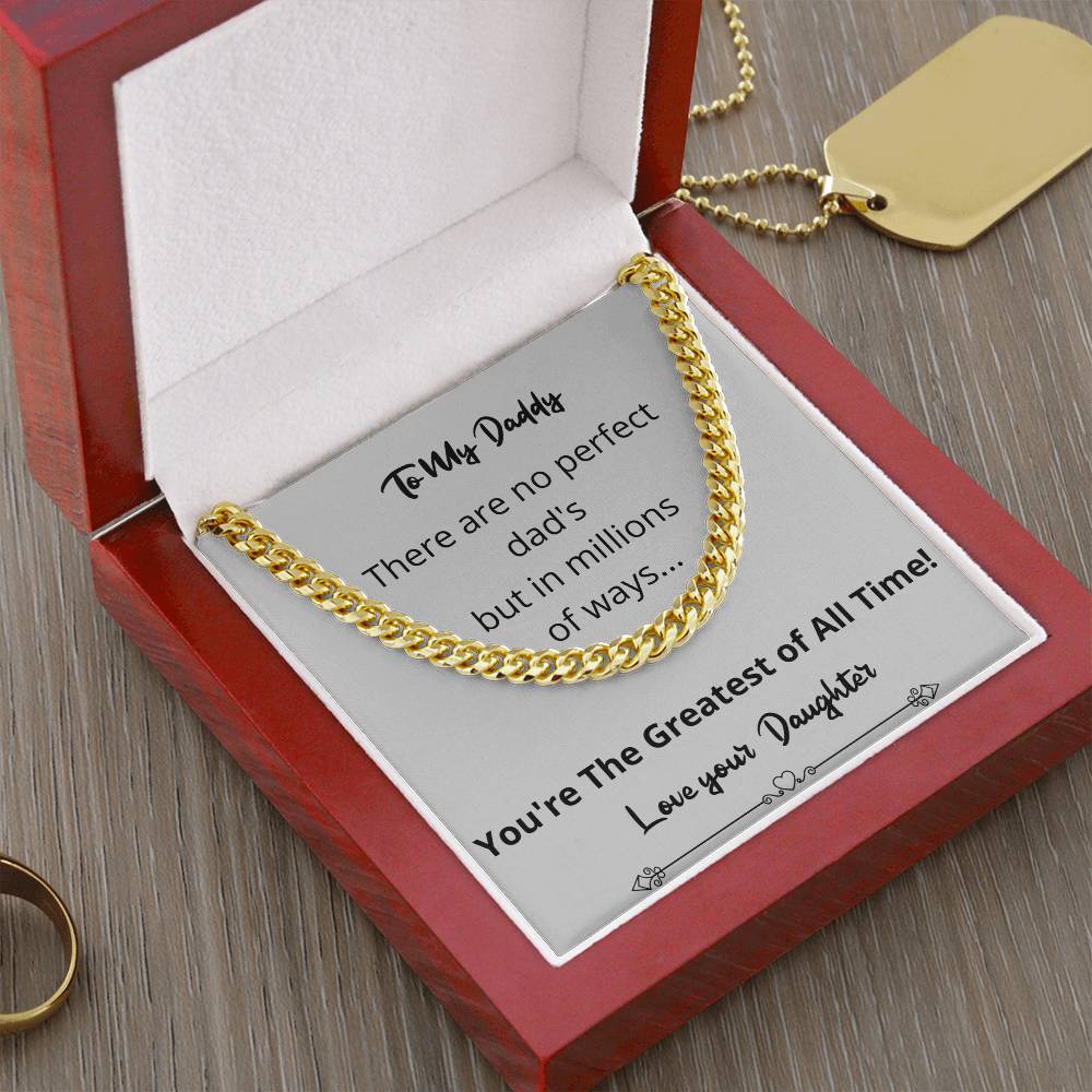 Greatest Of All Time Cuban Link Chain Gift For Fathers Day From Daughter