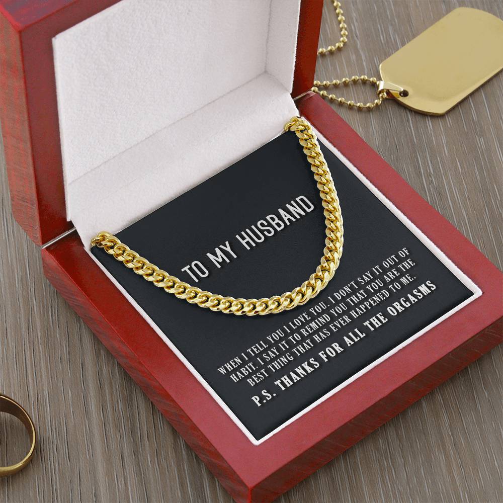To My Husband Cuban Link Chain