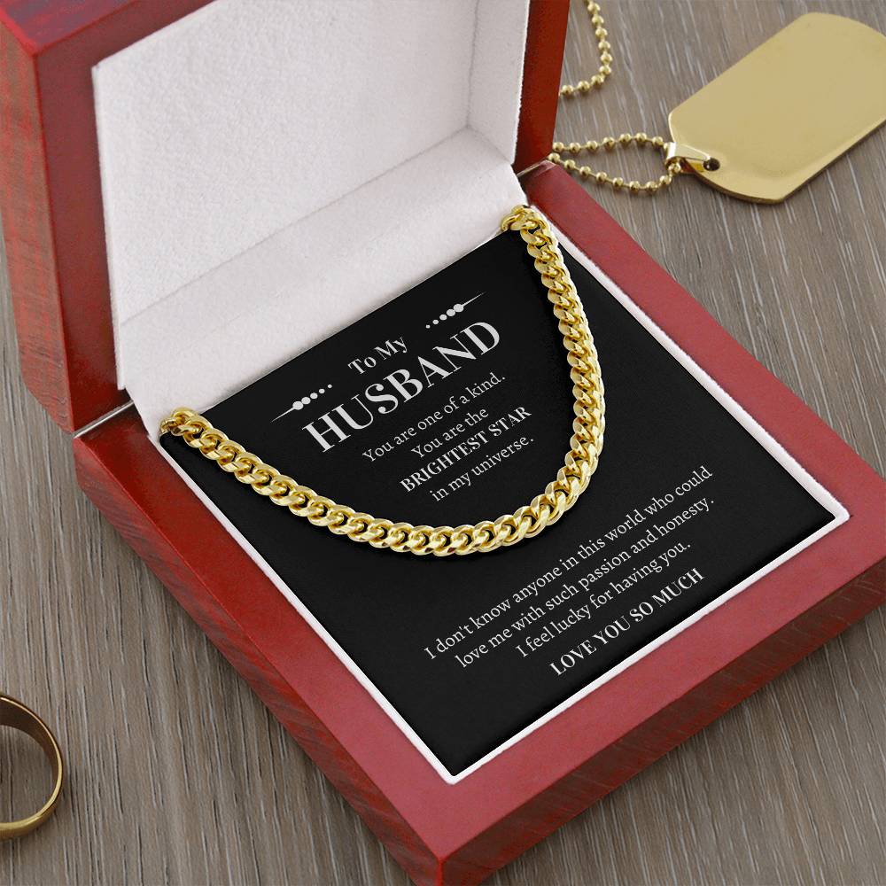 Gift For Husband - I Feel Lucky For Having You Cuban Link Chain