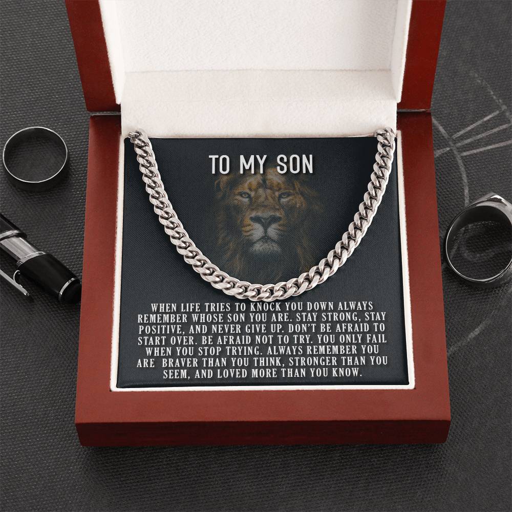 To My Son Always Remember Cuban Link Chain