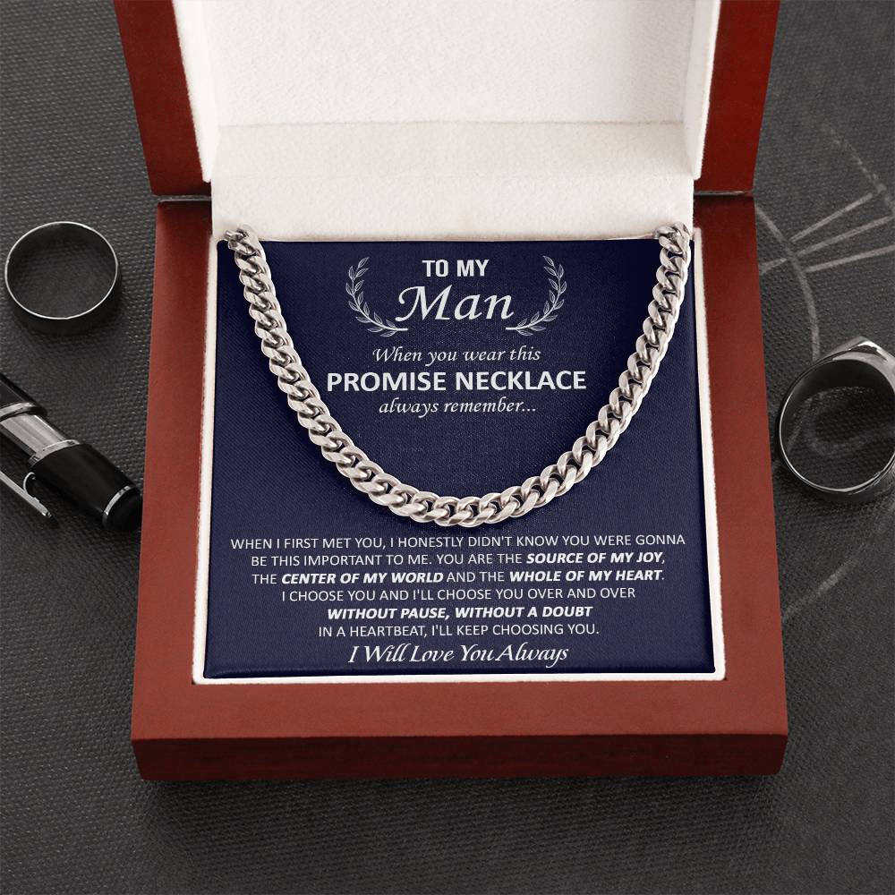 Gift For Your Man - My Joy - Cuban Link Valentine's Day Birthday Gift Anniversary Gift Gift For Boyfriend Gift For Hus Cuban Link Chain