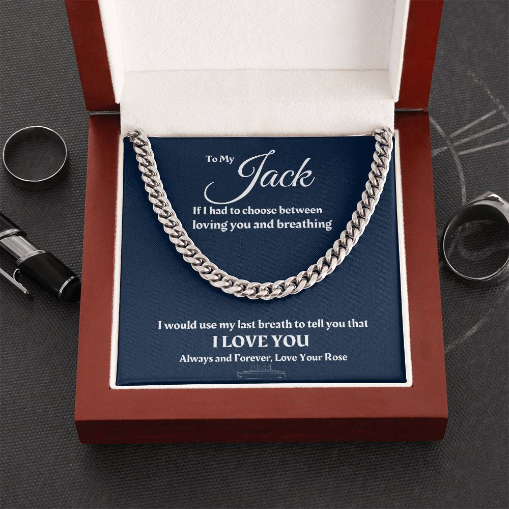 To My Boyfriend Cuban Link Chain Titanic Necklace Valentines Gift For Him Anniversary Gift For Boyfriend