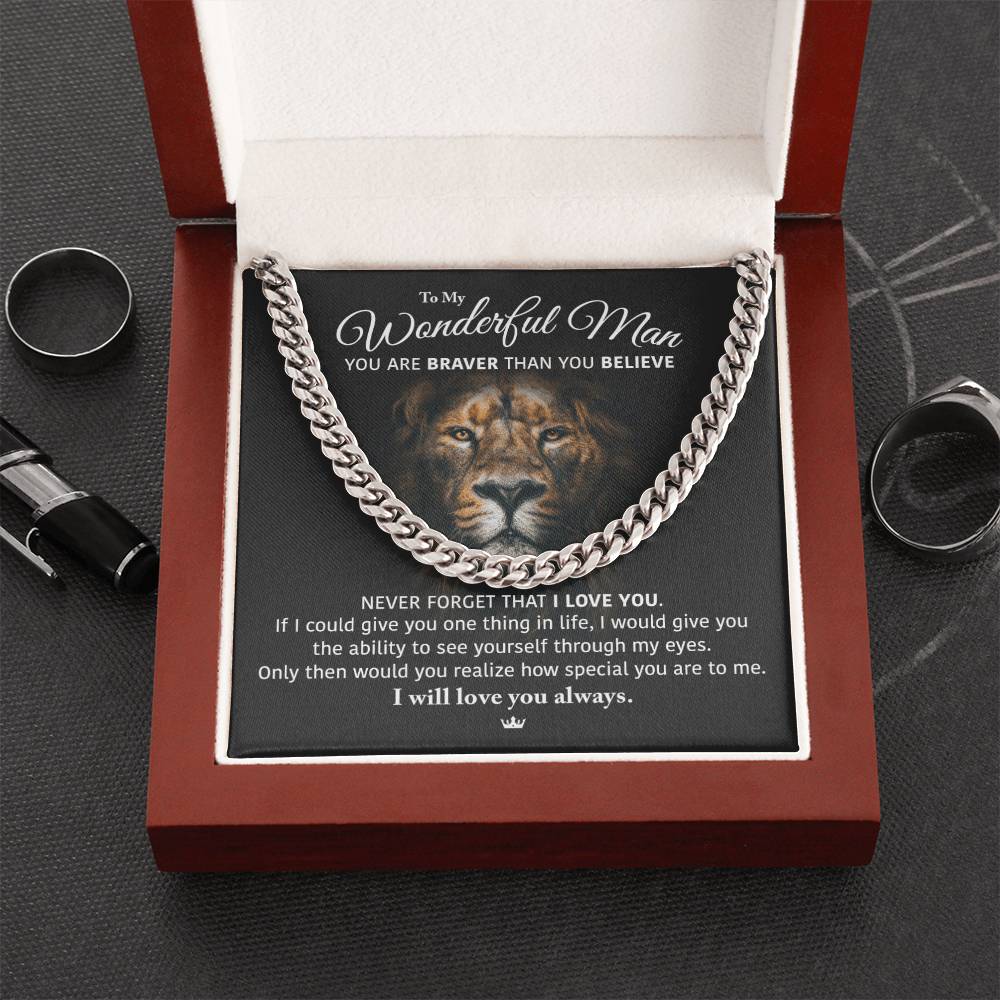 My Wonderful Man - Perfect Gift For Him Cuban Link Chain