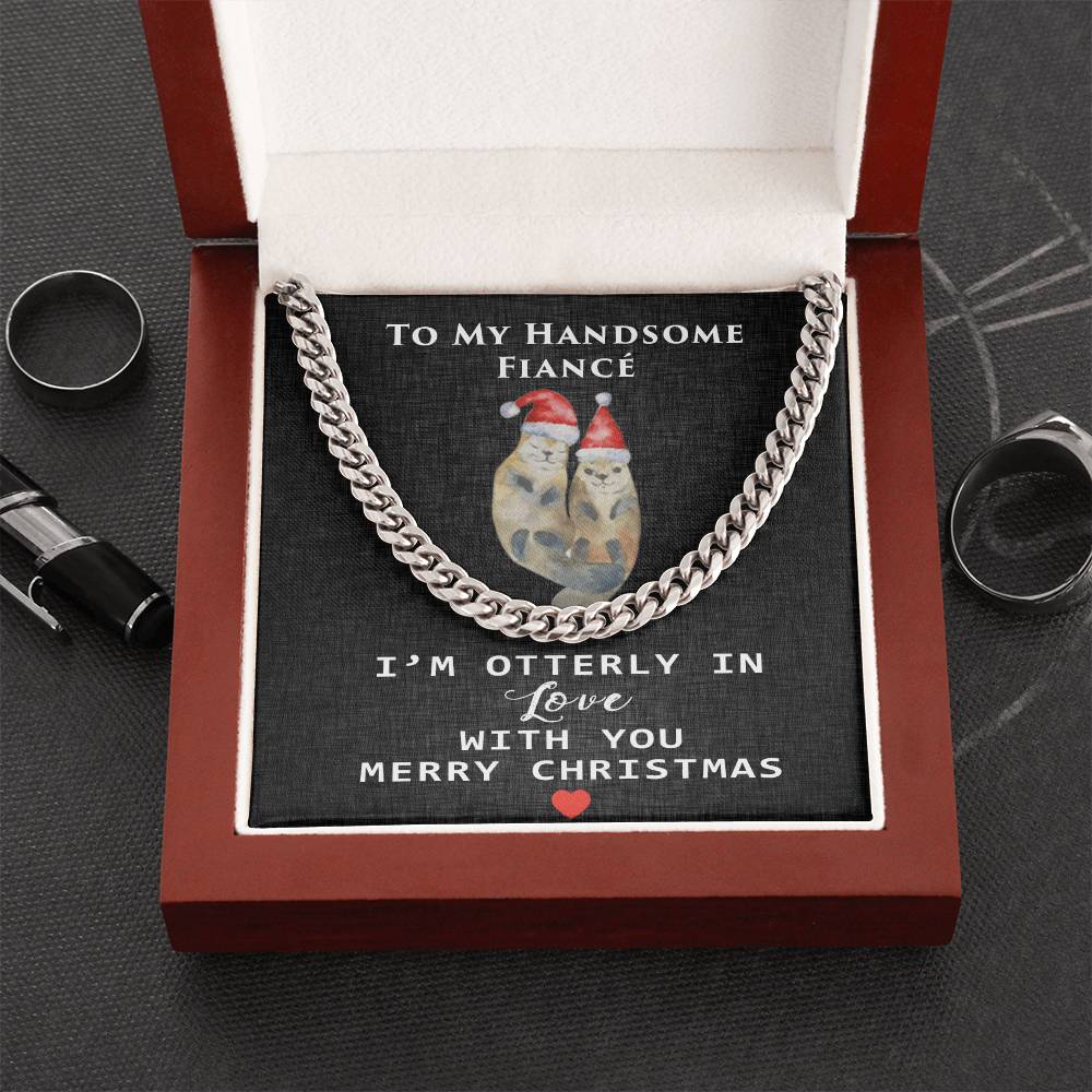 To My Handsome Fiancé Cuban Link Chain