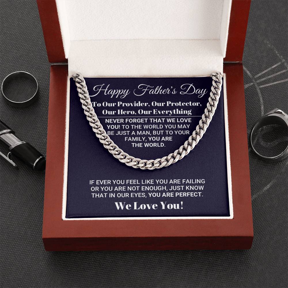 Our Everything Father's Day Necklace Cuban Link Chain