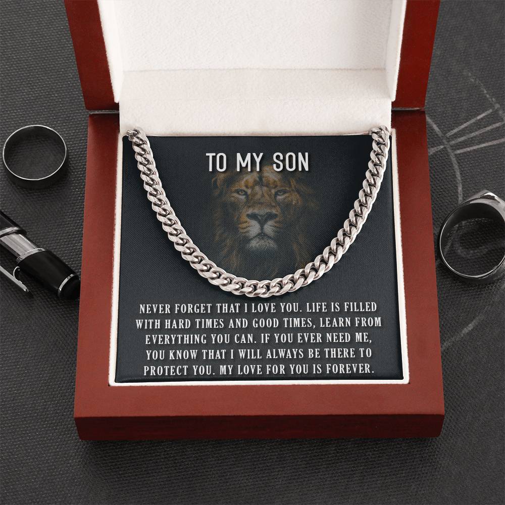 To My Son Cuban Link Chain
