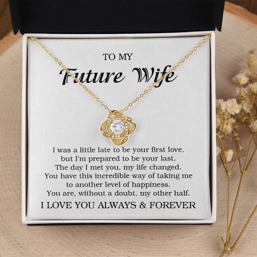 To My Future Wife Necklace Gift For Her Wife To Be Engagement Girlfriend  Love Knot Necklace