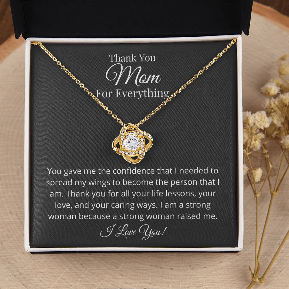 Thank You Mom For Everything Love Knot Necklace