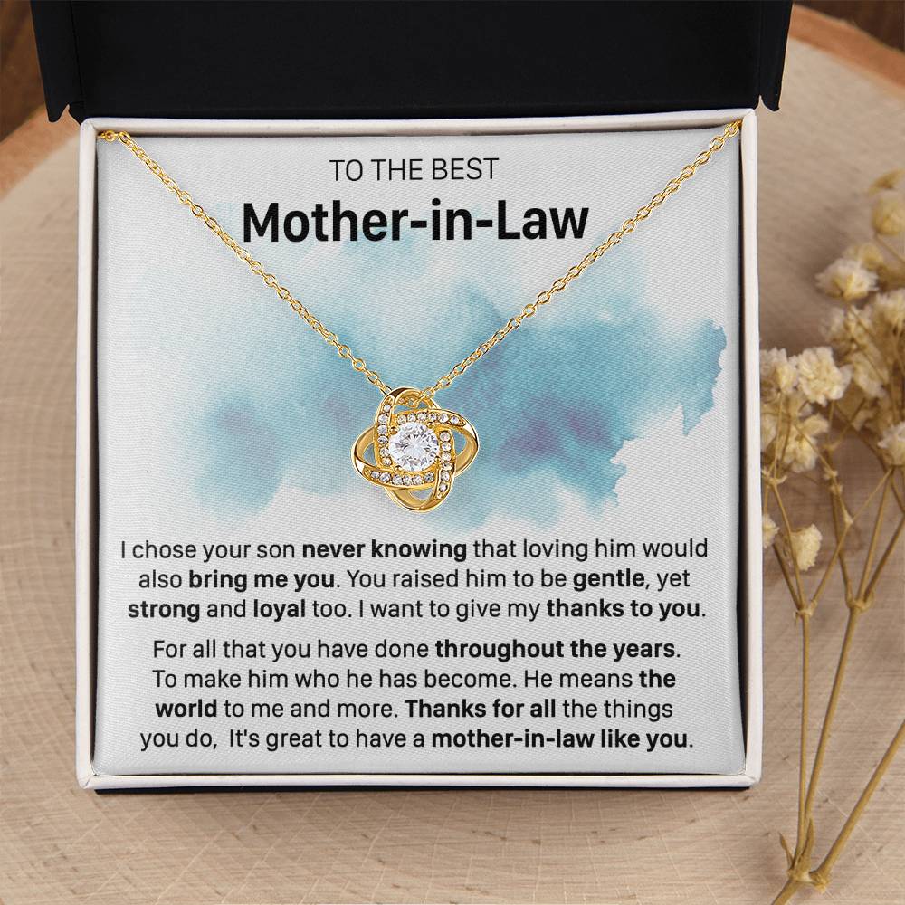 Gift For Mother-In-Law Never Knowing Gentle Yet Strong Love Knot Necklace Love Knot Necklace