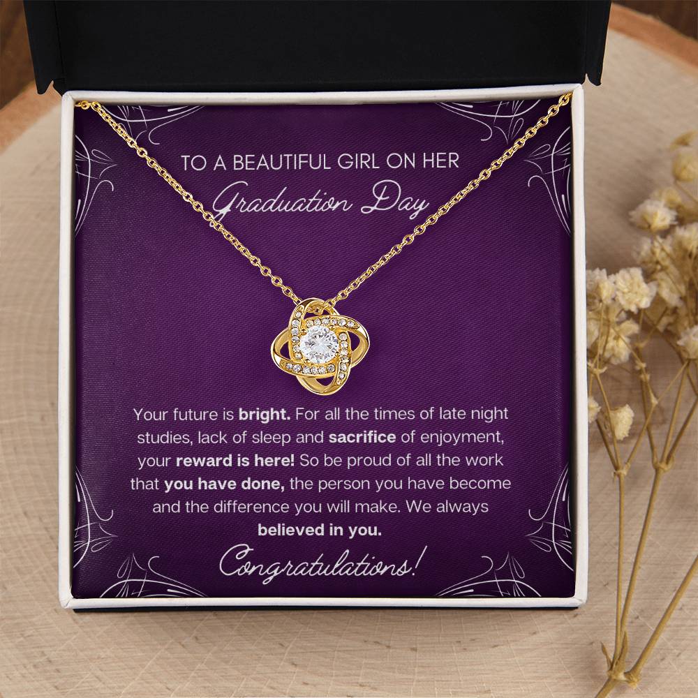 Graduation Gift - Bright Future Love Knot Necklace