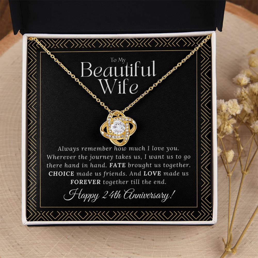 24 Year Anniversary Gift For Wife 24 Year Anniversary Gifts 24 Year Wedding Anniversary Gift Ideas 24Th Wedding Anniversary Gift F Love Knot Necklace