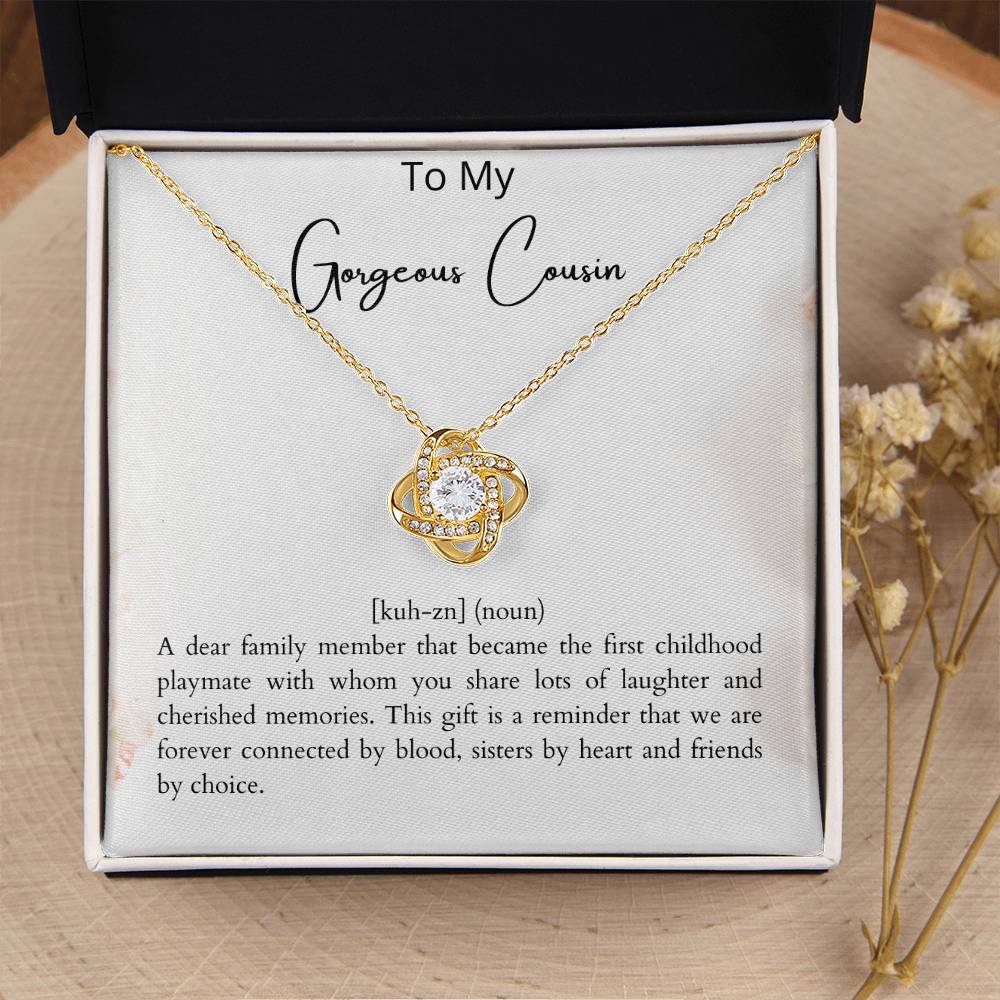 Cousin Gift Idea. Gift For My Cousin. For My Best Cousin. Jewelry For C Love Knot Necklace