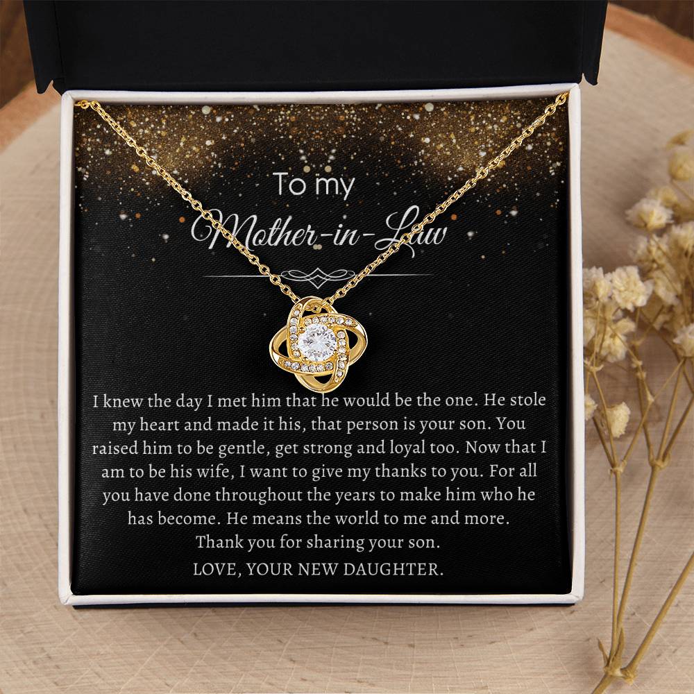 Love Knot Necklace Mother-In-Law - Thank You For Sharing Your Son Love Knot Necklace