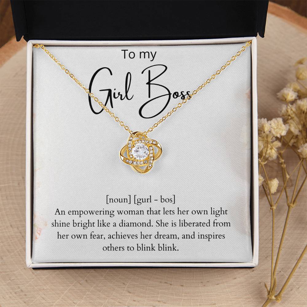 Girl Boss Gift. To My Girl Boss Friend. Gift For A Friend. To My Best F Love Knot Necklace