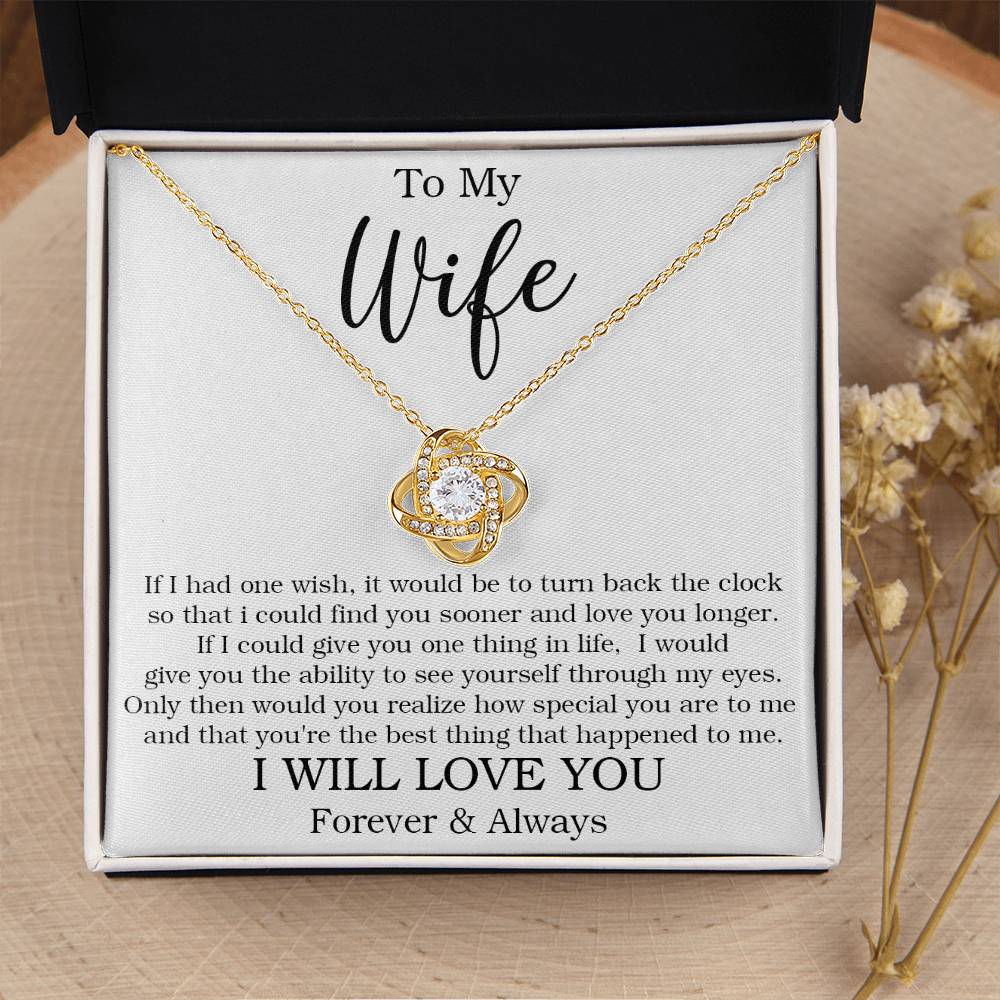 To My Wife  Gift For Wife From Husband Anniversary Gift Wife Birthda Love Knot Necklace