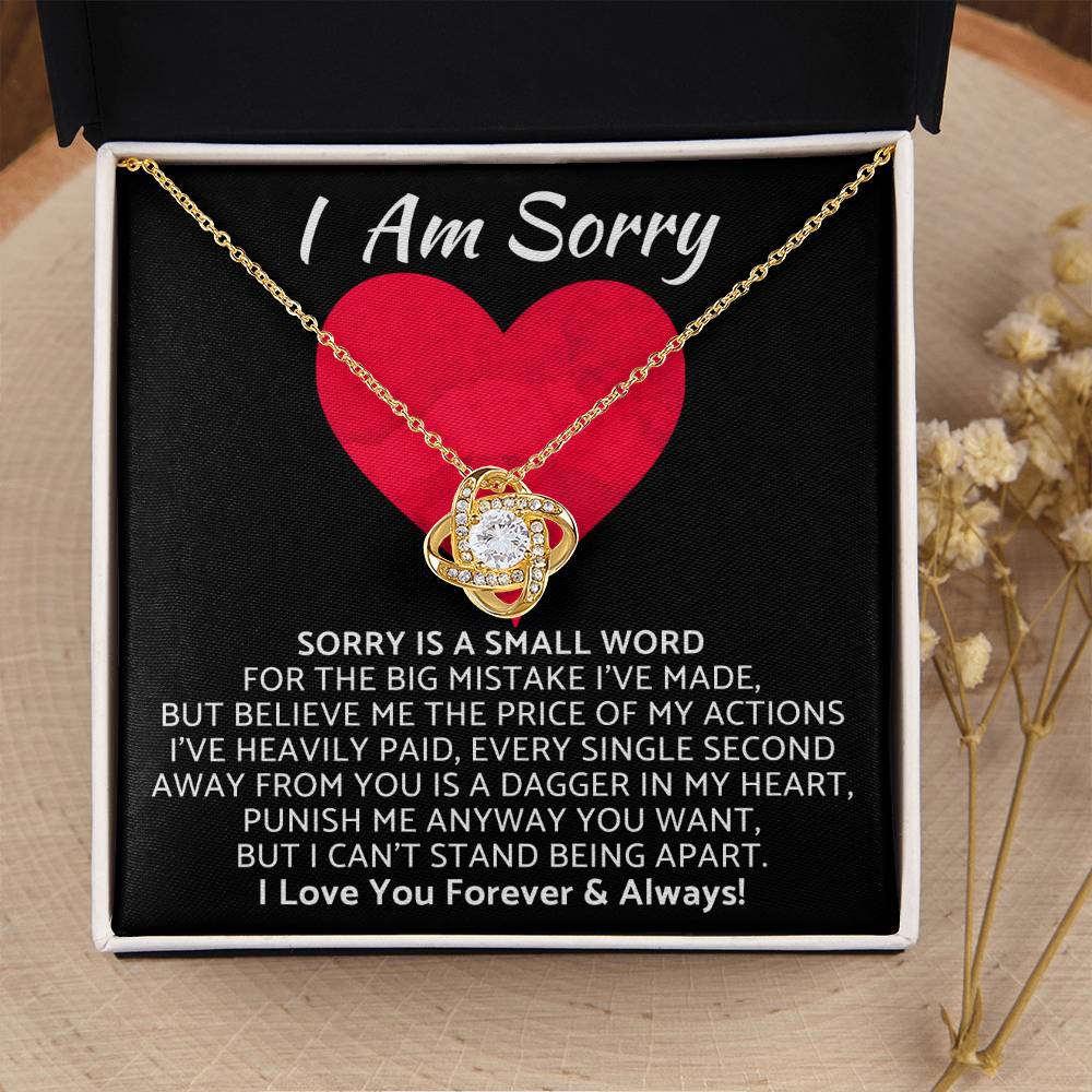 Premium I Am Sorry Gift for Your Love Knot Necklace