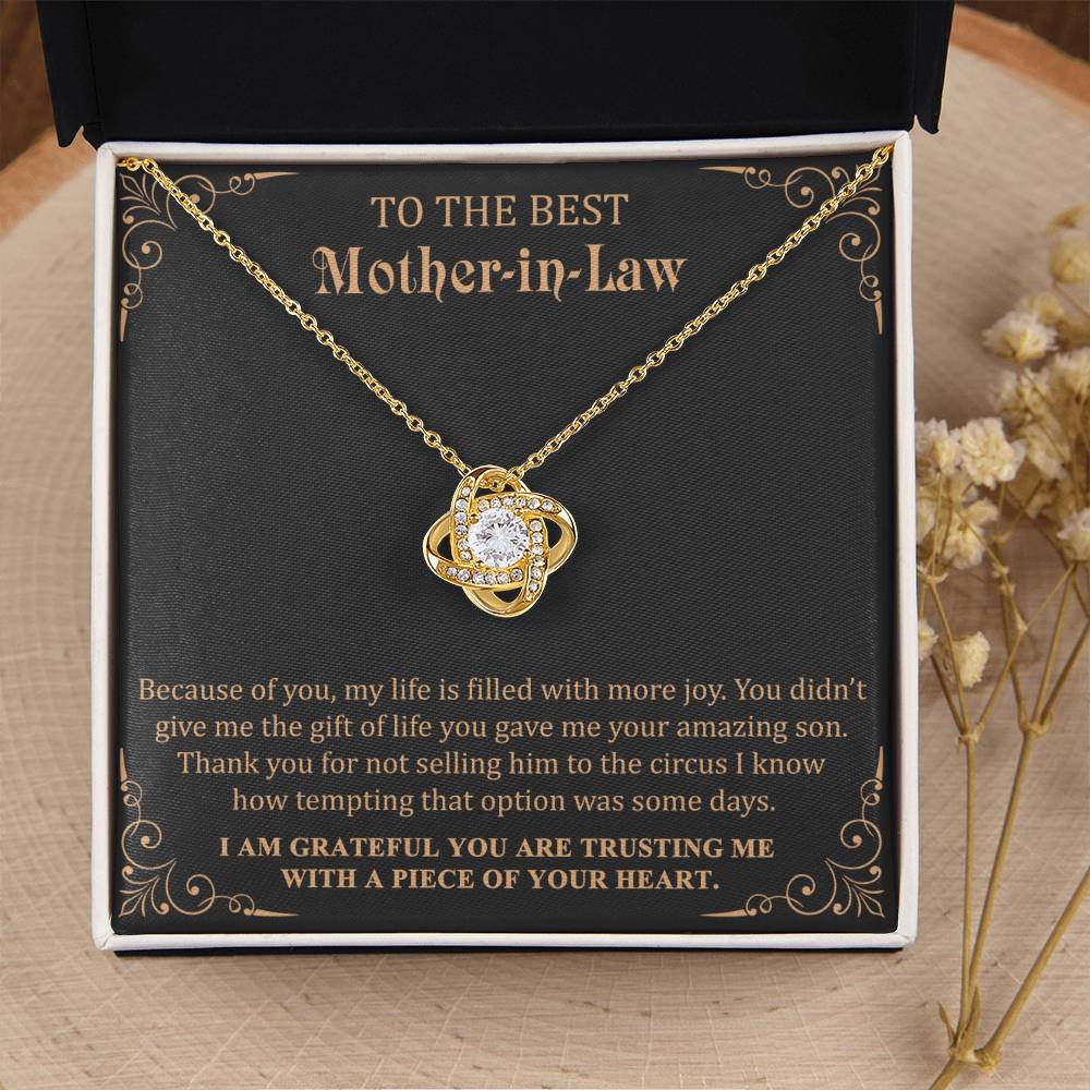 Gift For Mother-In-Law More Joy 1 Love Knot Love Knot Necklace