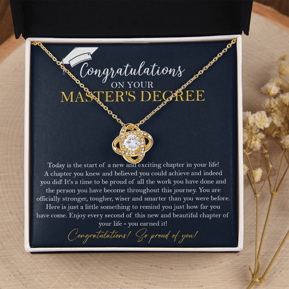 Master's Degree Graduation Gift Necklace Masters Graduation Gift Gift For Her - Love Knot Necklace