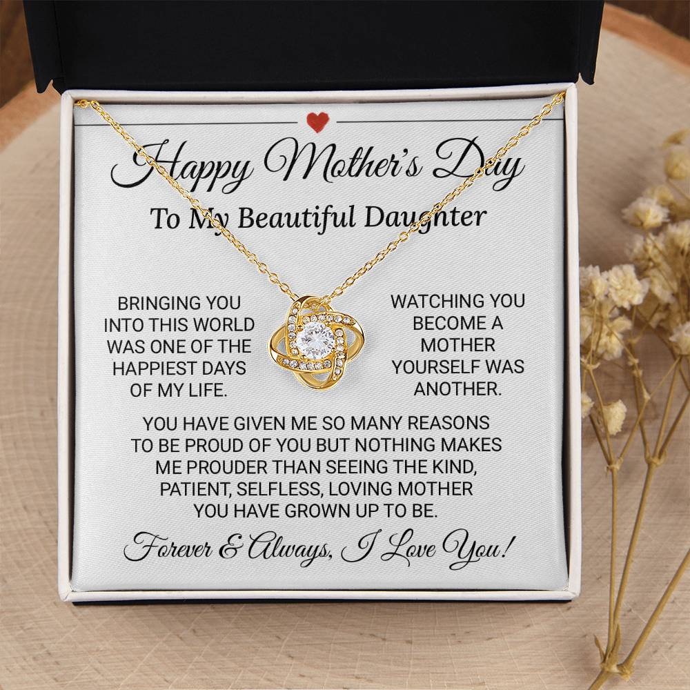 Mother's Day Gift For Daughter 2 Love Knot Necklace