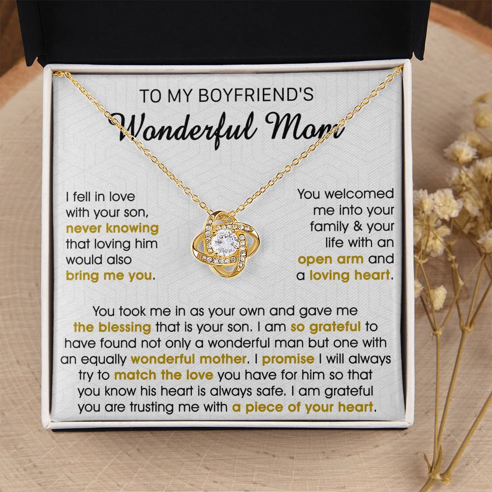 Gift For Boyfriend's Mom Bring Welcomed Wonderful Mother Love Knot Necklace Love Knot Necklace