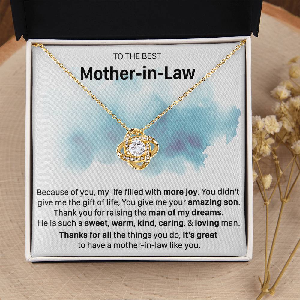 Gift For Mother-In-Law More Joy Sweet Warm Love Knot Necklace Love Knot Necklace