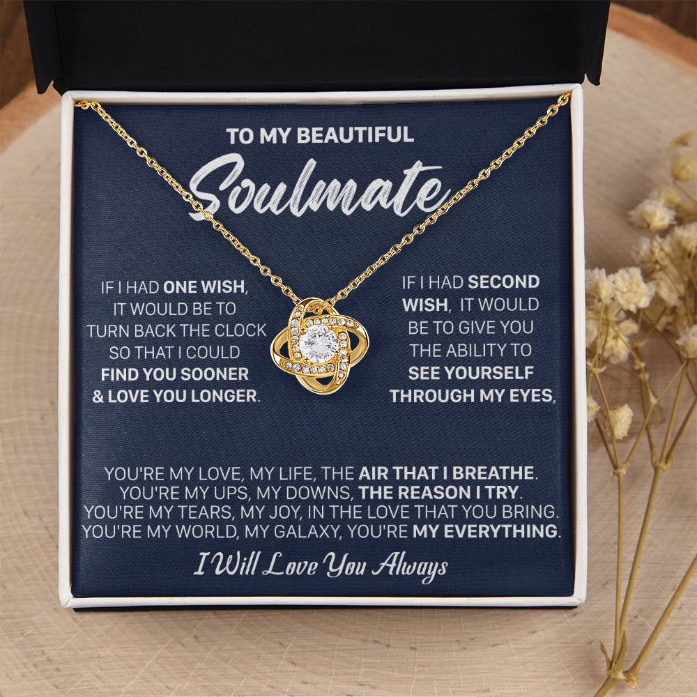 Gift For Your Soulmate - Lux 2 Wish I Breath Love Knot Necklace Love Knot Necklace