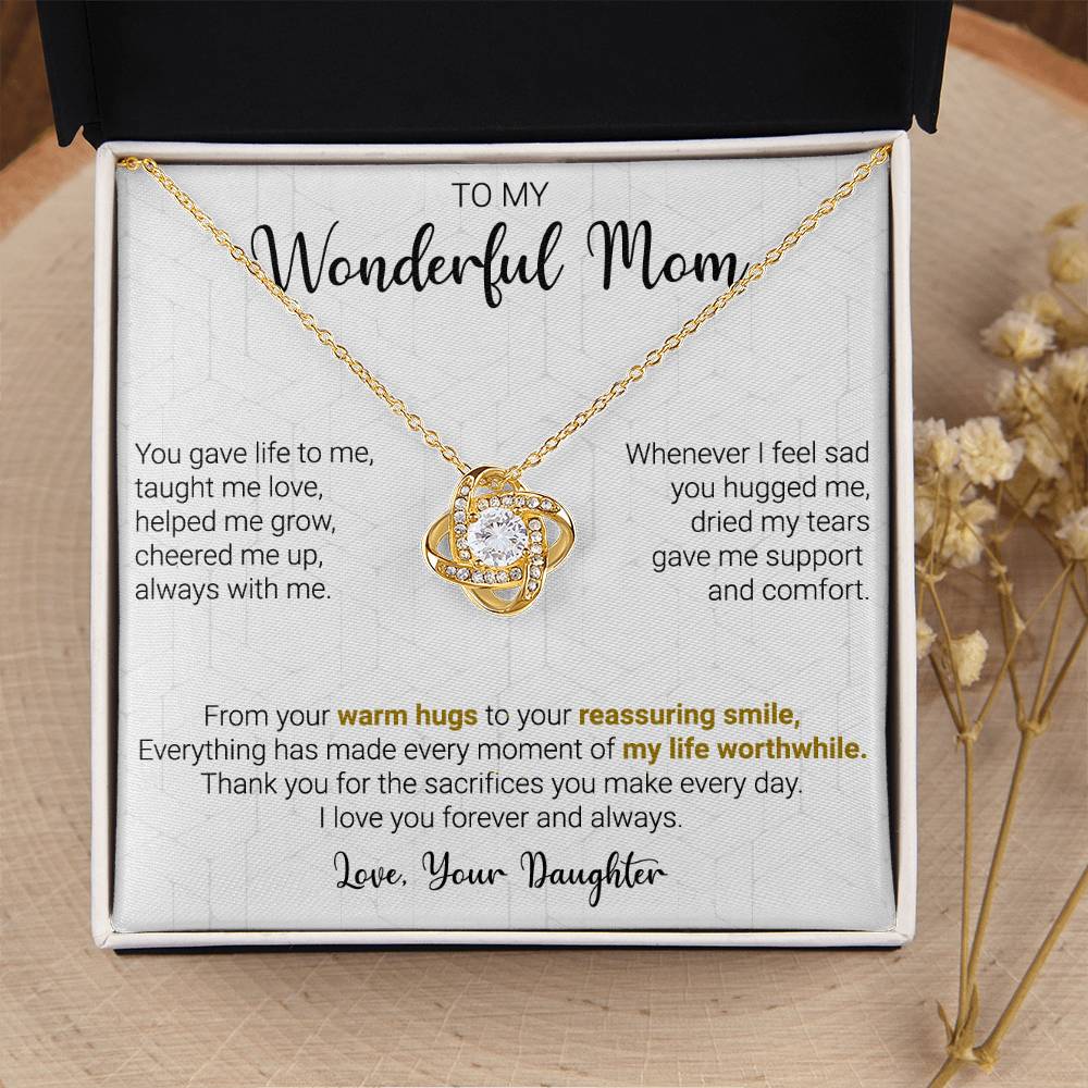 Gift For Mom - Dry My Tear - Love Knot Love Knot Necklace