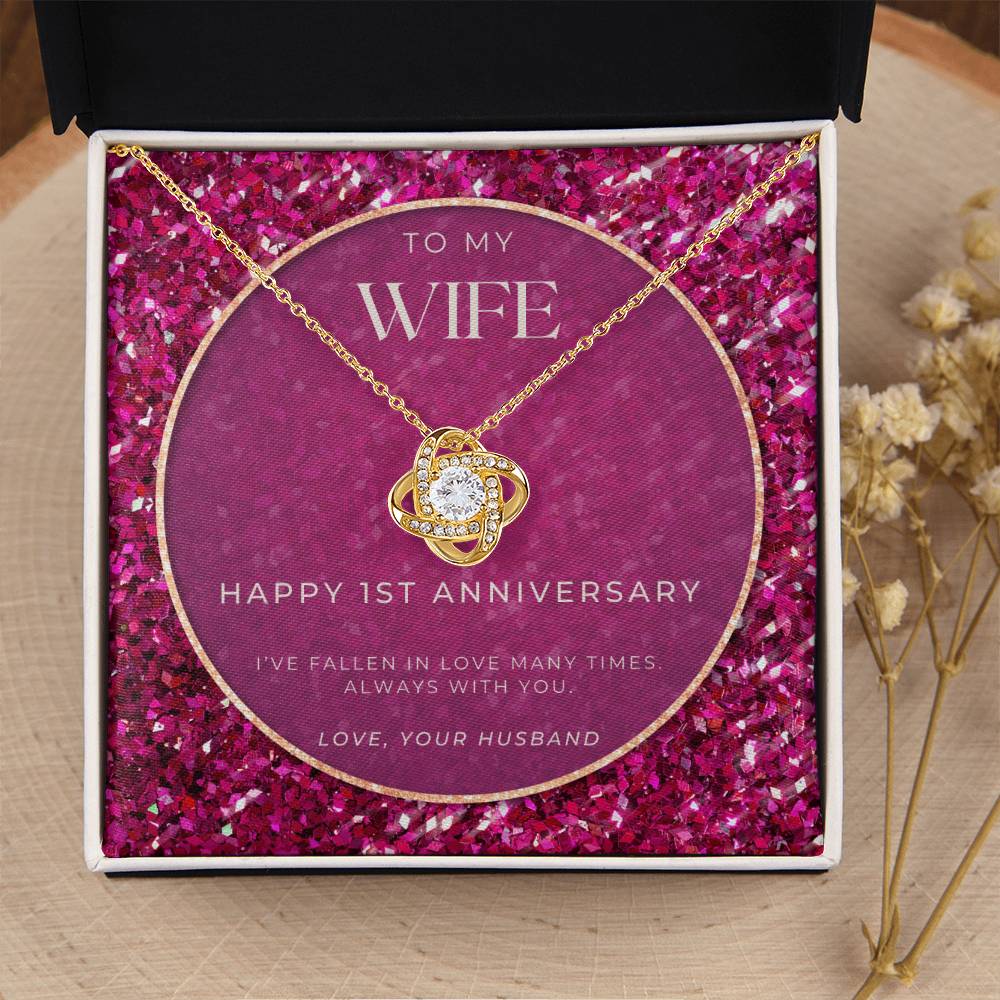 1 Year Anniversary Gift For Wife  1 Year Anniversary Gifts  1 Year Wedding Anniversary Gift Ideas  1St Wedding Anniversary Gift F(5) Love Knot Necklace