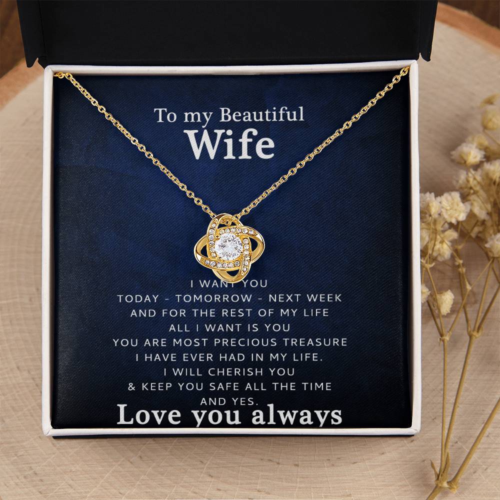 Love You  Love Knot Necklace