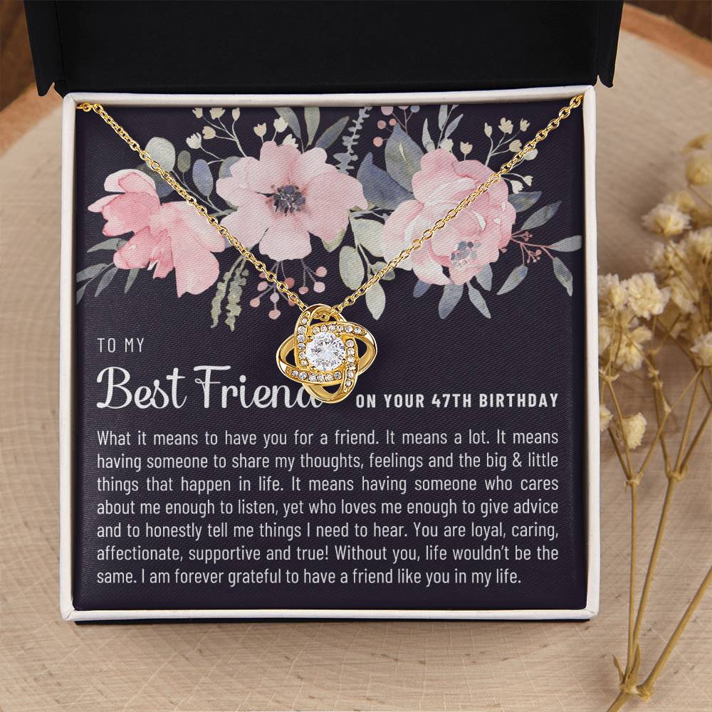 Gift For Best Friend 47Th Birthday 47Th Birthday Gift For Her Meaningful Best Friend 47Th Birthday Necklace Unique Gifts 47Th Bi Love Knot Necklace