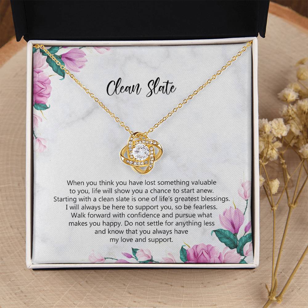 Starting Over Gift Breakup Necklace Divorcee Gift Idea New Beginnings Gift Cheer Up Gift Bad Breakup Gift Newly Single Gift  Love Knot Necklace