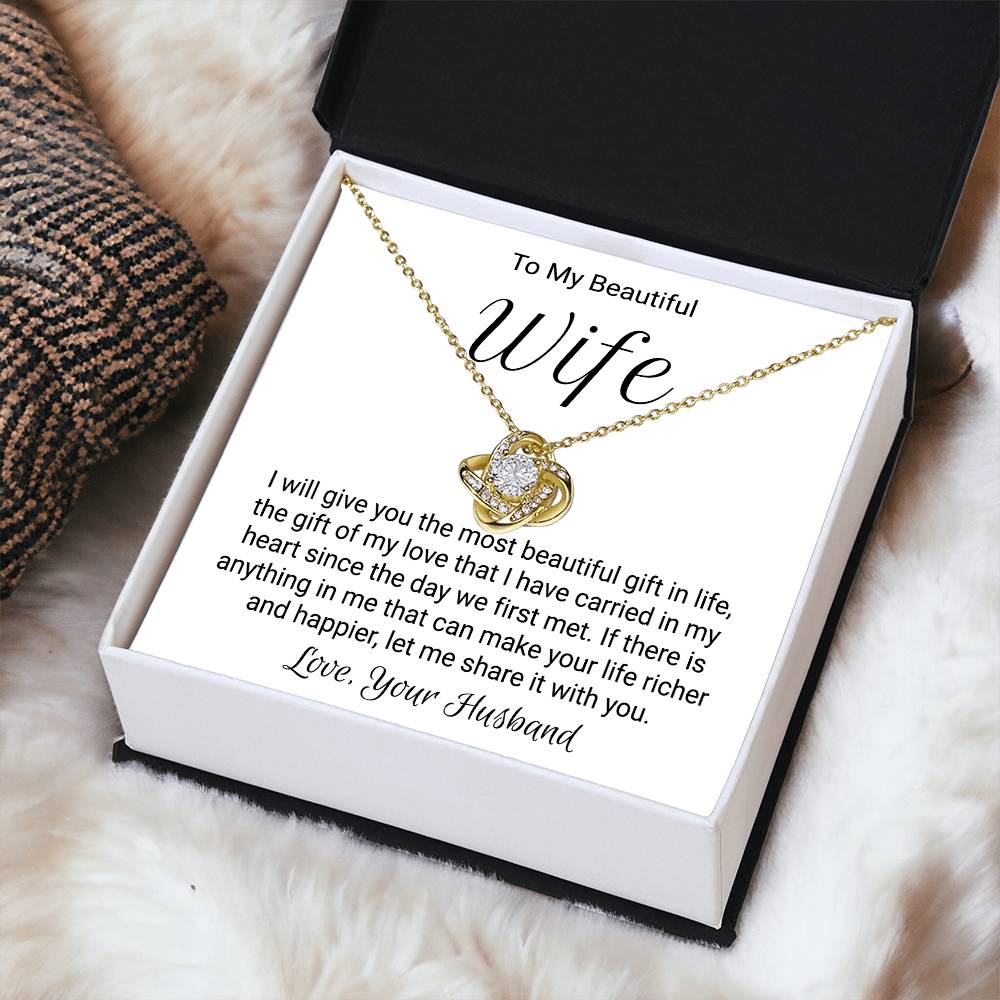 Gift For Wife On Anniversary - Love Knot Necklace Love Knot Necklace