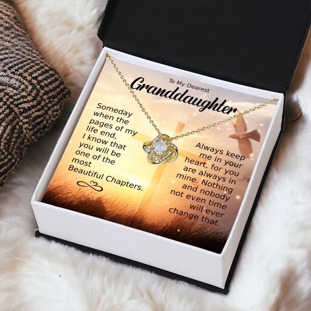 To My Dearest Granddaughter Necklace Gift For Granddaughter Granddaughter Birthday Gift Graduation Gift Love Knot Necklace