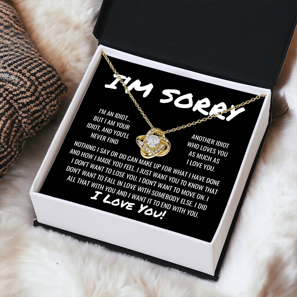 Sorry Apology 2 Love Knot Necklace