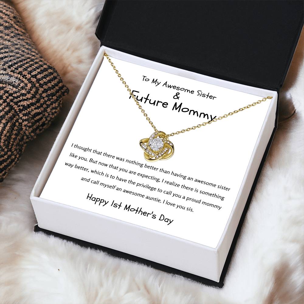 Future Mommy Sister Love Knot Necklace