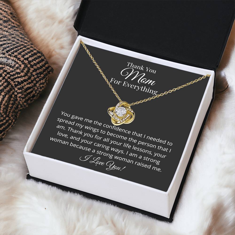 Thank You Mom For Everything Love Knot Necklace