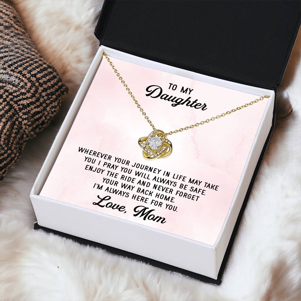 To My Daughter Necklace Gift From Mom Mothers Day Gift For Daughter From Mother Sentimental Jewelry Gifts For Daughter Love Knot Necklace