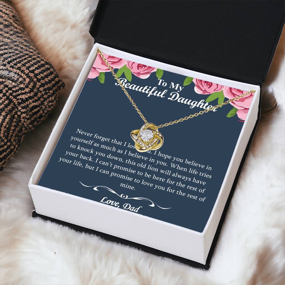 The Best Gift For Your Daughter -  - Dad To Daughter Necklace Jewelry Gift Love Dad To Dau Love Knot Necklace