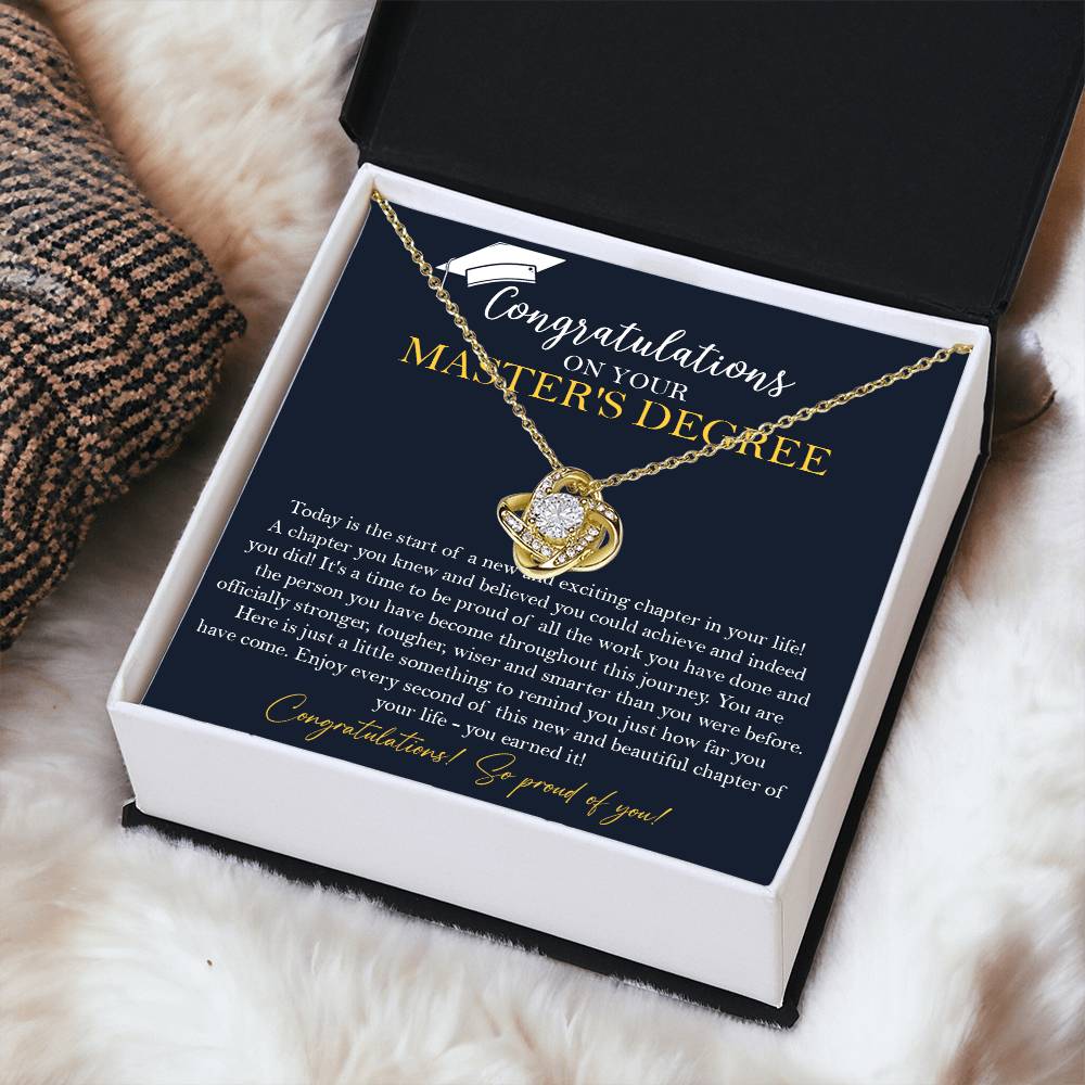 Master's Degree Graduation Gift Necklace Masters Graduation Gift Gift For Her - Love Knot Necklace