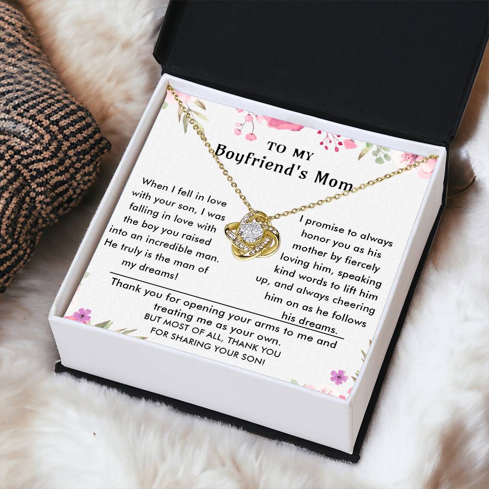 To My Boyfriend's Mom - Luxury Gift For Mother's Day Love Knot Necklace