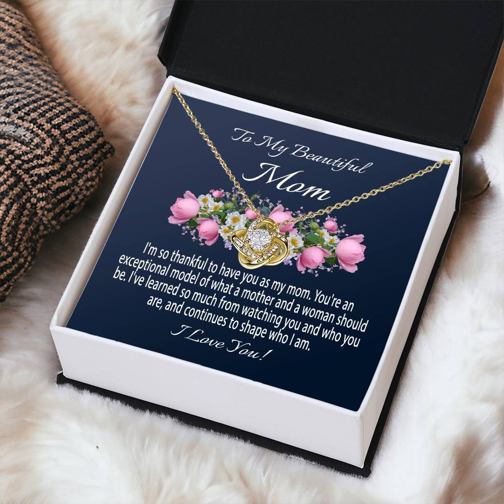 Mothers Day Gift From Daughter Mother's Day Necklace To My Beautiful Mom Necklace Mom Gift From Son Mom Necklace 3 Love Knot Necklace