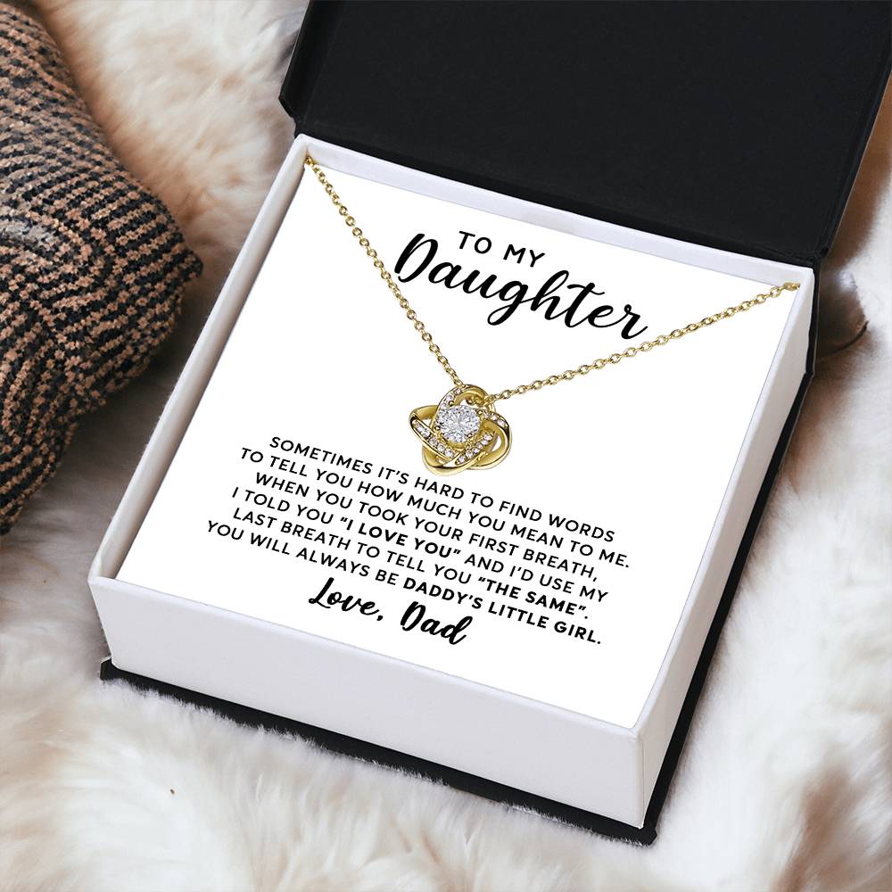 Daughter - Last Breath - Necklace Love Knot Necklace