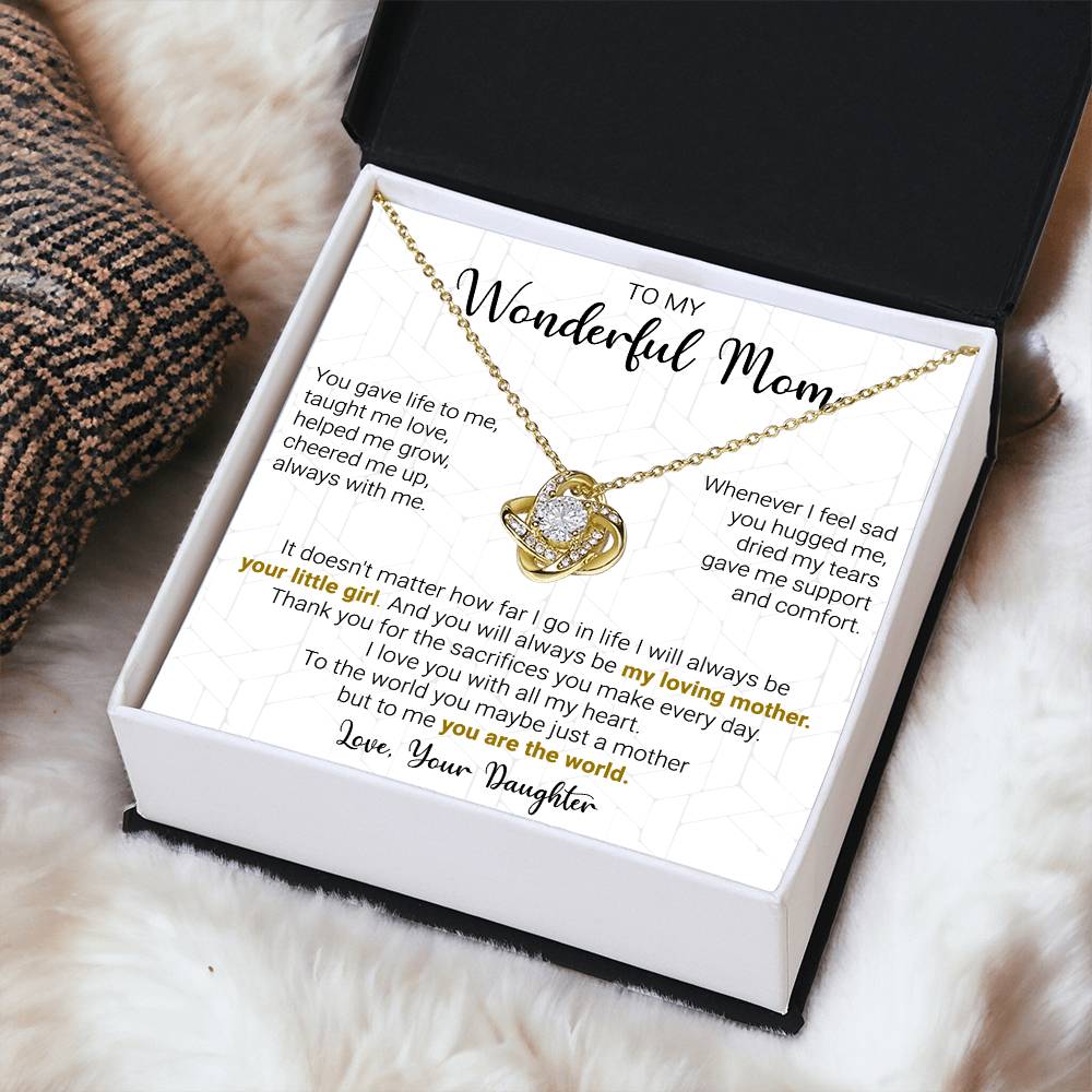 Gift For Mom - Your Little Girl - Love Knot Love Knot Necklace