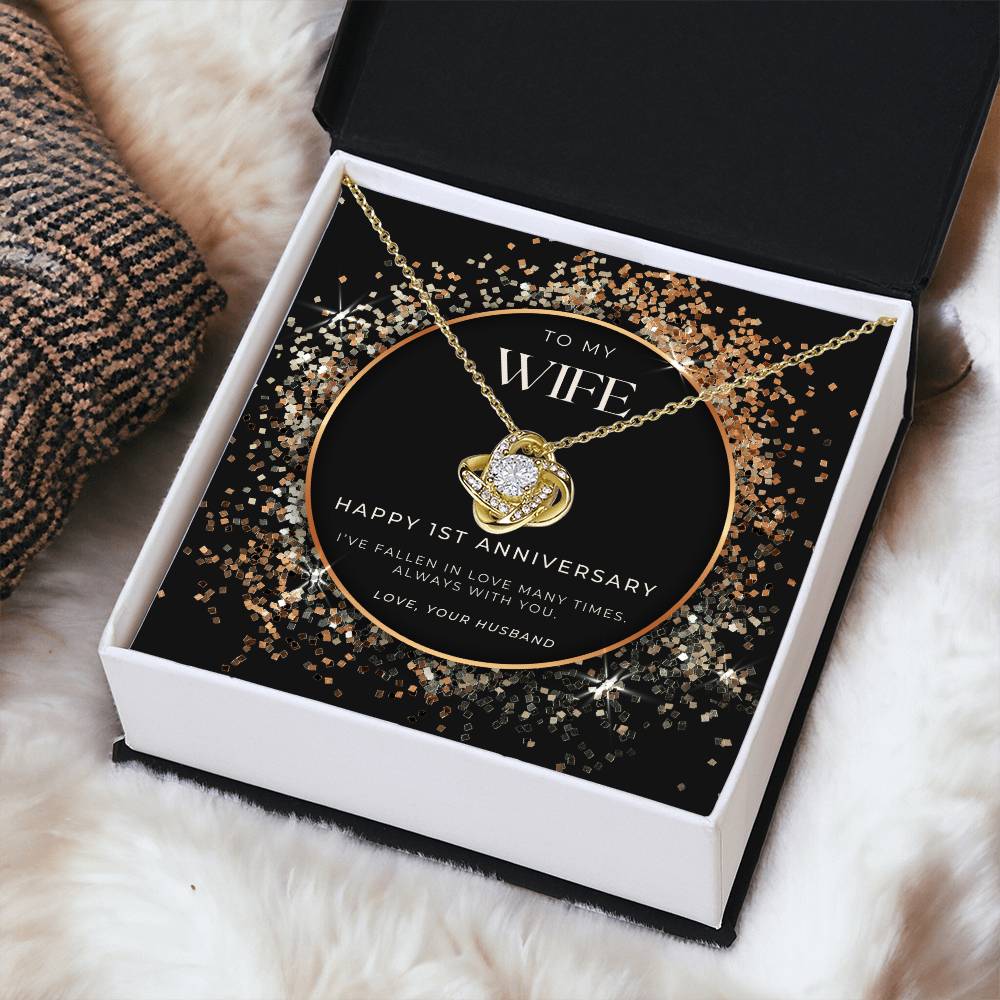 1 Year Anniversary Gift For Wife  1 Year Anniversary Gifts  1 Year Wedding Anniversary Gift Ideas  1St Wedding Anniversary Gift F(4) Love Knot Necklace