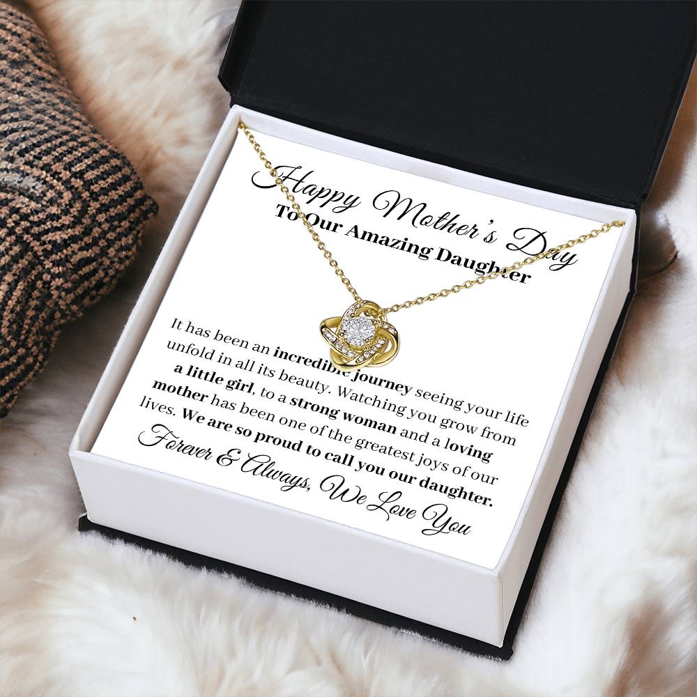 To Our Amazing Daughter Love Knot Necklace