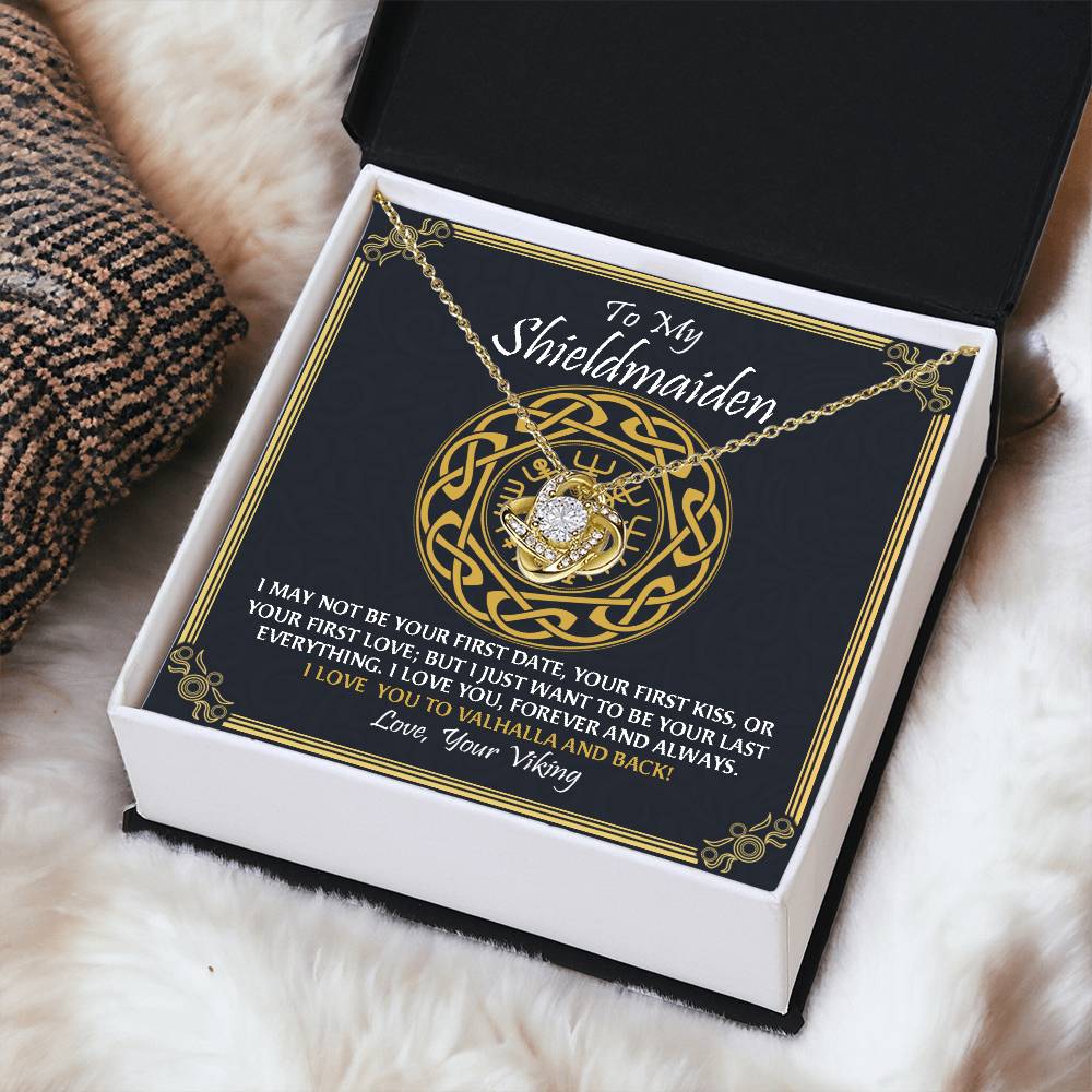 To My Shieldmaiden Knot Necklace Gift For Wife Girlfriend Anniversar Love Knot Necklace