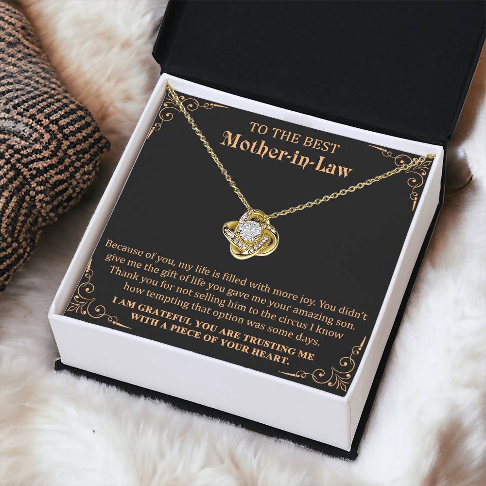 Gift For Mother-In-Law More Joy 1 Love Knot Love Knot Necklace